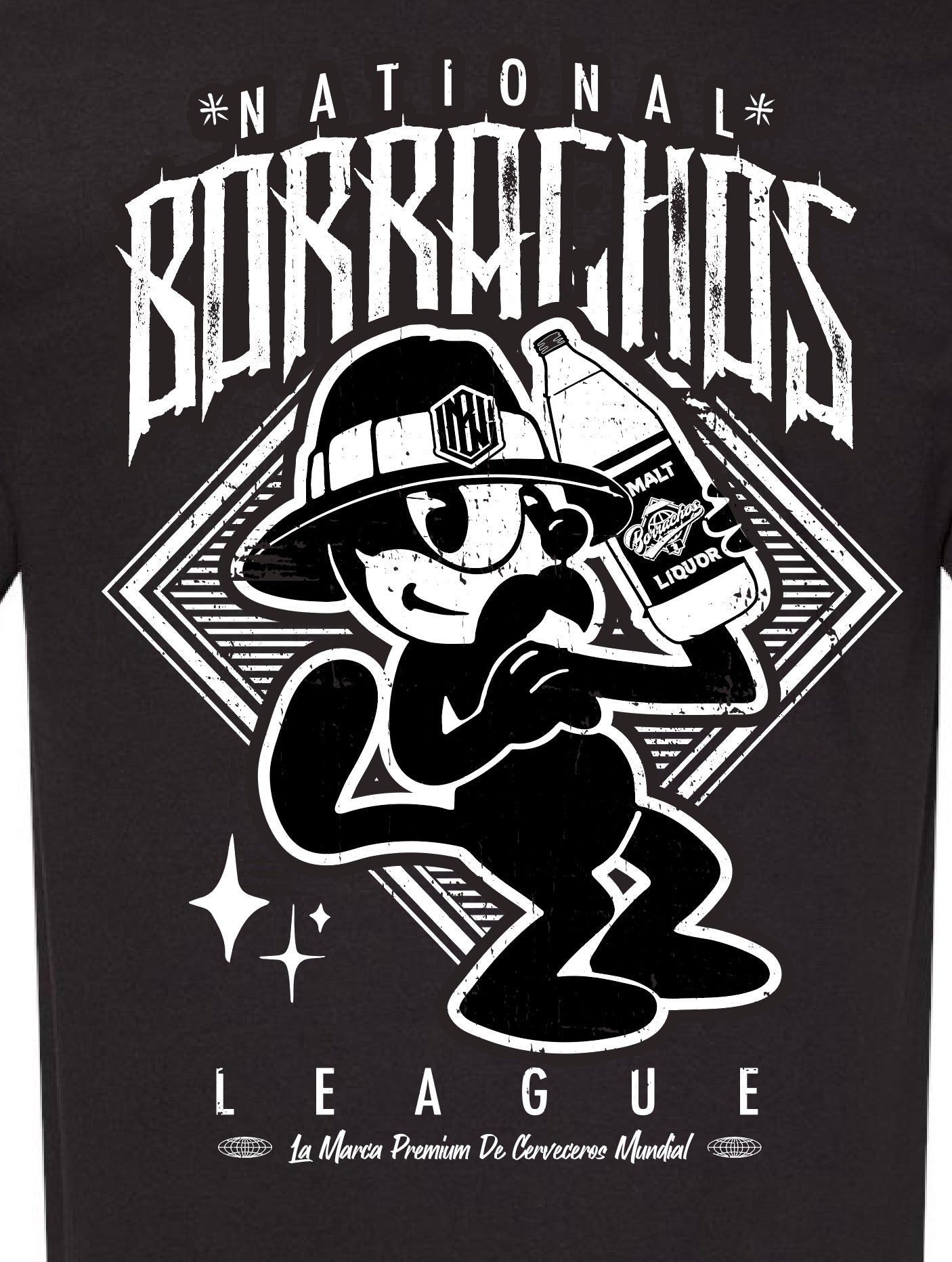 Navy Blue Felix the Borrachos shirt