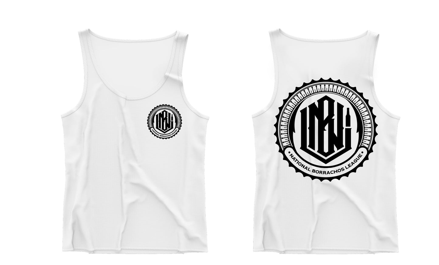 White & black Borrachos Monogram Tank top