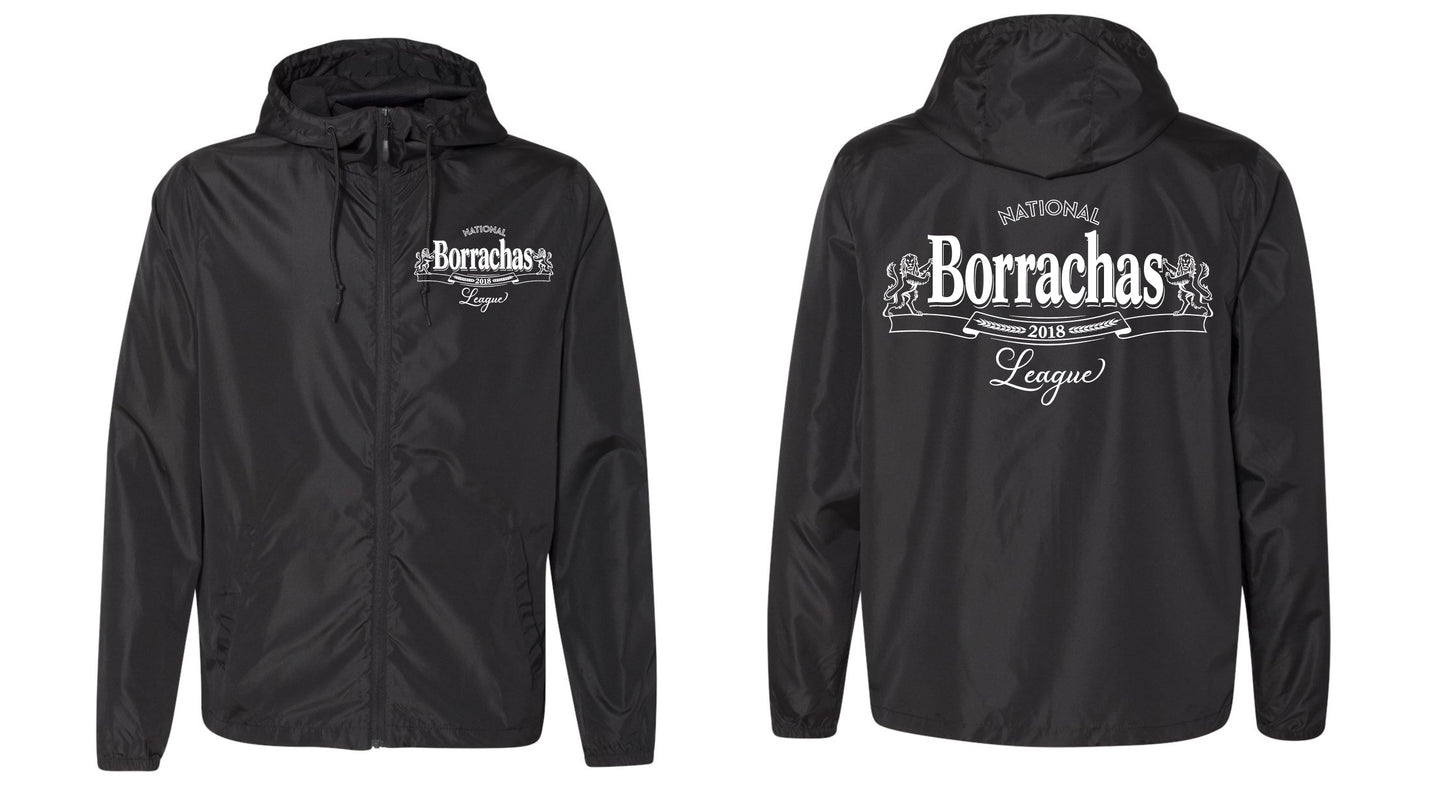 Black Borrachas Lightweight Windbreaker Jacket