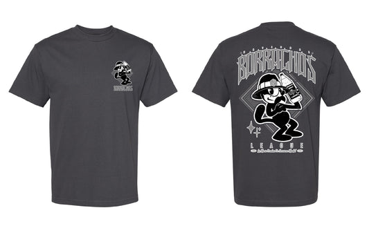 Charcoal Gray Felix the Borrachos shirt