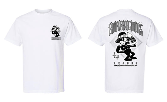 White Felix the Borrachos shirt