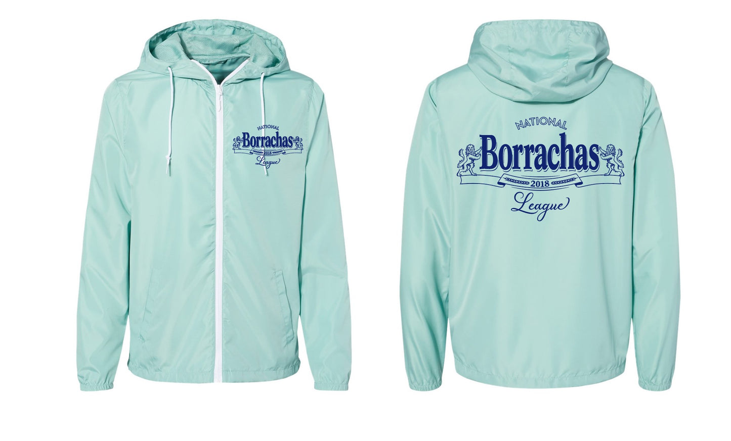 Aqua Borrachas Lightweight Windbreaker Jacket