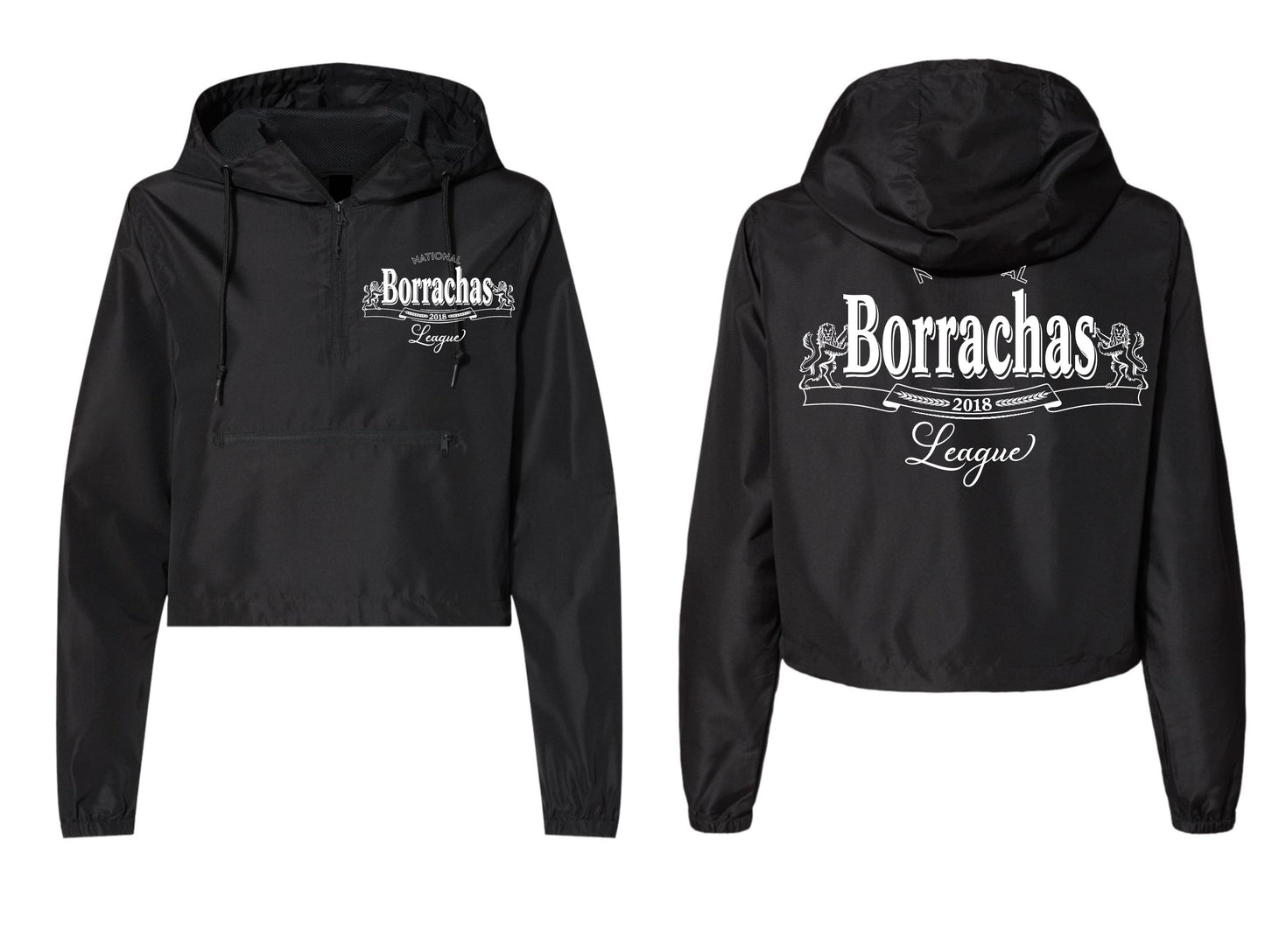 Black Crop top Borrachas Windbreaker Jacket